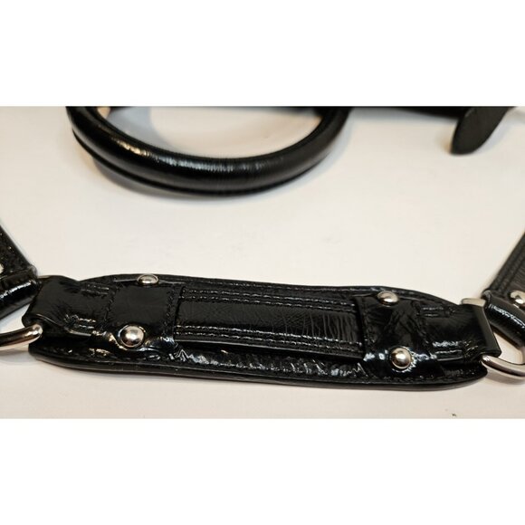 Coach Ashley Signature Black Silver Large Satchel Handbag Shoulder Bag F15443 - Picture 8 of 16